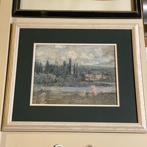 Monet Framed & Matted Print of View of Verheuil Sue Seine 1880 (18x21)